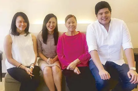  ??  ?? Running for councilor in the second district of Quezon City, Mikey Belmonte and his aunt, QC Vice Mayor Joy Belmonte (running for mayor), during a meeting with Regal Matriarch Lily Monteverde and daughter Roselle Monteverde. Above: In a 2015 Candy magazine feature with cuties that included Enrique Gil, James Reid and Diego Loyzaga.