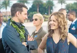  ?? Neal Preston Columbia Pictures ?? STARRING IN the Cameron Crowe-directed “Aloha” are Bradley Cooper, Emma Stone, center, and Rachel McAdams. Crowe has been in a filmmaking slump.