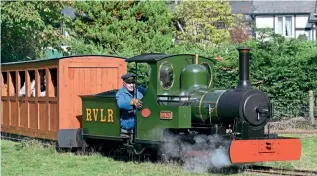  ?? PETER JOHNSON ?? TMA Engineerin­g/Jack Woodroffe 0-4-0 tender Jack sets off around the Rhiw Valley Light Railway circuit with a passenger train on October 2, the final day on which the 15in gauge line was operated.