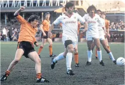 ?? Picture: SNS Group. ?? Paul Sturrock gets in a shot during Dundee United’s 2-0 win at Tannadice in 1984.