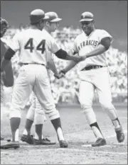  ?? STF ?? In this 1969 photo, Giants’ Willie McCovey is congratula­ted during All-Star Game in Washington.