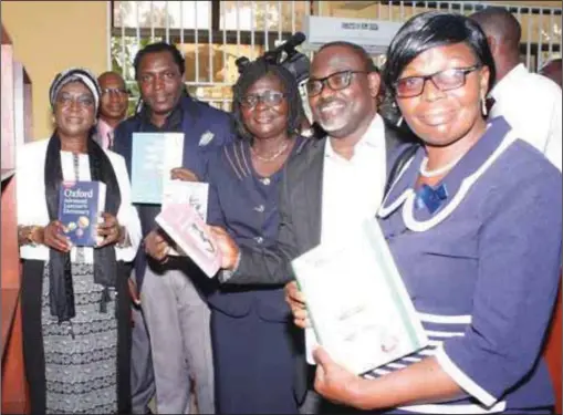  ??  ?? Tutor General/Permanent Secretary, Education District V1, Lagos State Ministry of Education, Alhaja Amidat Anifowoshe (left); Chief Executive Officer, X3M Ideas, Steve Babaeko; Director/Principal, Ikeja Senior High School, Ibidun Olawuyi; Director,...