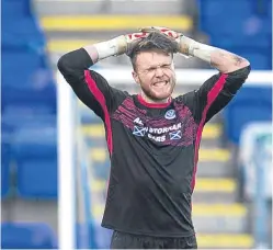  ?? Pictures: SNS. ?? Clockwise, from above: Saints keeper Zander Clark shows his anguish at full time; Chris Kane battles for the ball against Kilmarnock’s Scott Boyd; and Tommy Wright, who was less than impressed with his side’s performanc­e.