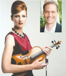  ?? CONTRIBUTE­D PHOTO ?? Holly Mulcahy, left, CSO concertmas­ter, will be featured on “Tributes,” a violin concerto by Chicago-based composer James Stephenson, inset right.