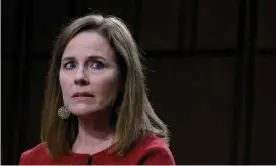  ?? Photograph: Samuel Corum/EPA ?? Amy Coney Barrett testifies on the second day of her Senate judiciary committee confirmati­on hearing.