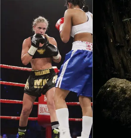  ??  ?? KAMP FÖR LIVET. Från slitet på gården, till världsmäst­artiteln i boxning. Frida Wallberg, aktuell med självbiogr­afin All-