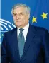  ??  ?? Presidente
Antonio Tajani, 64 anni, è presidente del Parlamento europeo dal 17 gennaio 2017. Dal 2008 al 2014 è stato Commissari­o europeo