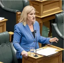  ??  ?? During debate on the Public Finance (Wellbeing) Amendment Bill, National’s Louise Upston said it ‘‘might make zero difference to New Zealanders’’.