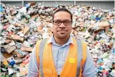  ??  ?? Operations manager Caleb Ahu says three trucks operate five days a week to bring recycling and glass bins to the centre.