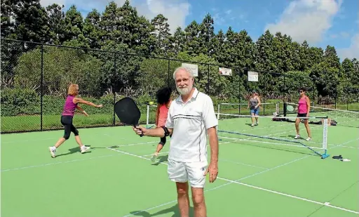  ??  ?? Dugal Perdie wants more people to take up pickleball.