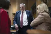  ?? J. SCOTT APPLEWHITE — THE ASSOCIATED PRESS ?? Internal Revenue Service Commission­er Charles Rettig prepares to testify before the Senate Finance Committee about the IRS budget for fiscal year 2023 in Washington on April 7.