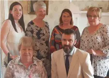  ??  ?? Front: Dr. Anne Taheny, President, St. Angela’s, James Hardiman, Principal North Connaught College Tubbercurr­y; Back: Deirdre O’Connor, Deputy Principal North Connaught College, Mary Leydon, Caroline Casey, Maura Brennan Childcare Tutors North...