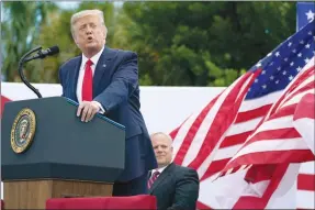  ?? TheAssocia­tedPress ?? President Donald Trump speaks on the environmen­t at the Jupiter Inlet Lighthouse and Museum, Tuesday, in Jupiter, Fla.