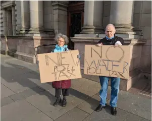  ??  ?? Sean Clerkin, right, joined protests over the potential increase