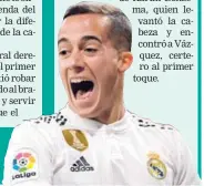  ?? AFP ?? Lucas Vázquez celebró a todo pulmón la anotación.