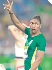  ?? FOTO: MEXSPORT ?? Caster Semenya no ha logrado cumplir con la marca para ir a la justa olímpica.