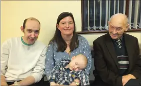  ??  ?? At the Social Services Centre last Sunday were Mark and Marie Kent, Baby Walter and Morgan Sweeney.