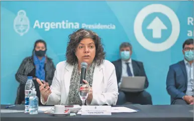  ?? TÉLAM ?? CONFERENCI­A. La encabezó la ministra de Salud nacional tras dirigir la reunión del Cofesa.