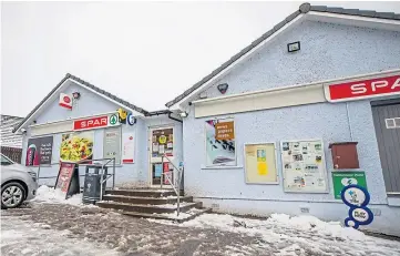  ??  ?? KEY SERVICE: The Luncarty post office is located in the village’s Spar shop but is now due to close for good next month. Picture by Steve Macdougall.