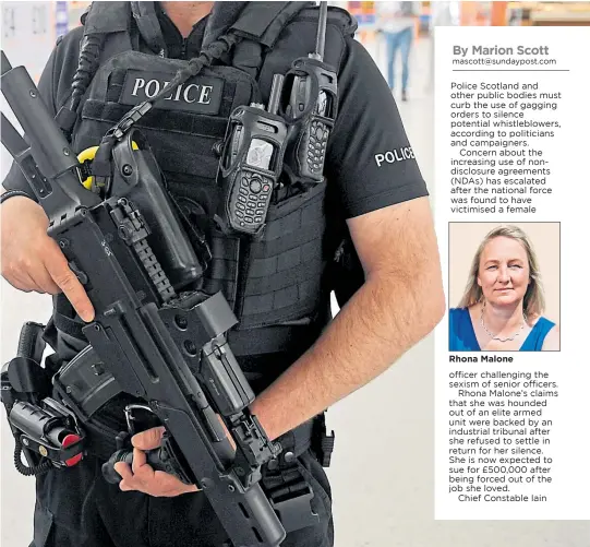  ?? ?? Police Scotland’s elite armed response unit was found by a tribunal to have a sexist, boys’ club culture
