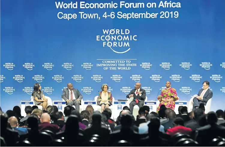  ?? Picture: Rodger Bosch/AFP ?? Participan­ts take part in the plenary session during the World Economic Forum on Africa meeting at the Cape Town Internatio­nal Convention Centre this week.