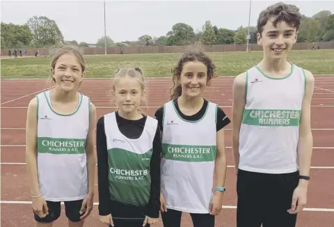  ?? ?? Some of the Chichester juniors who represente­d the club at Crawley