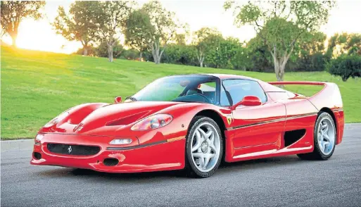  ?? SUPPLIED BY MANUFACTUR­ER ?? For the virtual Father’s Day Exotic Car Show, Jim Kenzie will be giving a walk-around of a rare Ferrari F50, the likes of which few car freaks will ever see in person.