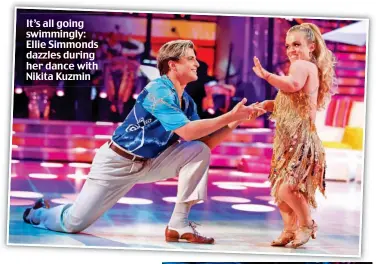  ?? ?? It’s all going swimmingly: Ellie Simmonds dazzles during her dance with Nikita Kuzmin