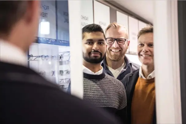  ?? FOTO: HELLE ARENSBAK/RITZAU SCANPIX ?? Fra venstre Ganesh Ram, Thomas Degn Nielsen og Lasse Bundgaard, der sammen står bag firmaet Retinalyze System A/S.
