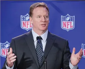  ?? (Reuters) ?? ROGER GOODELL still doesn’t like gambling, but that didn’t keep him from jumping in the sack with Las Vegas this week, as the NFL casually voted to put the Raiders in Sin City. The commission­er said on Tuesday night as he wrapped up the NFL owners...
