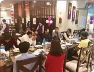  ??  ?? Former Pakistan cricket team captain Sarfaraz Ahmed and other guests at Pistachio’s Restaurant.