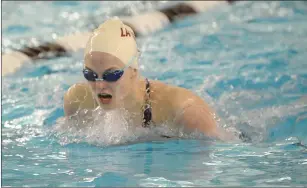  ?? Photo by Paul J. Spetrini / The Independen­t ?? La Salle sophomore and Pawtucket native Maddie Tetreault, above, won the 500-yard freestyle and finished second in the 200-yard invididual medley at Saturday’s state meet.