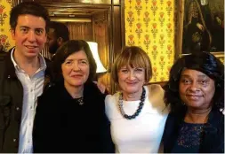  ?? ?? Questions: Liam Conlon with, from left, his mother Sue Gray, the late Labour MP Tessa Jowell and Baroness Lawrence