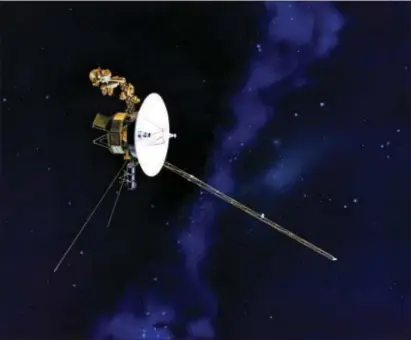  ?? COURTESY PHOTO ?? This artist’s concept of NASA’s Voyager spacecraft with its antenna pointing to Earth.