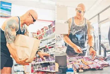  ?? — Picture via Instagram/ Dwayne Johnson ?? Dwayne Johnson admitted that he used to steal chocolate bars from his local 7-Eleven store every day back when he was 14.