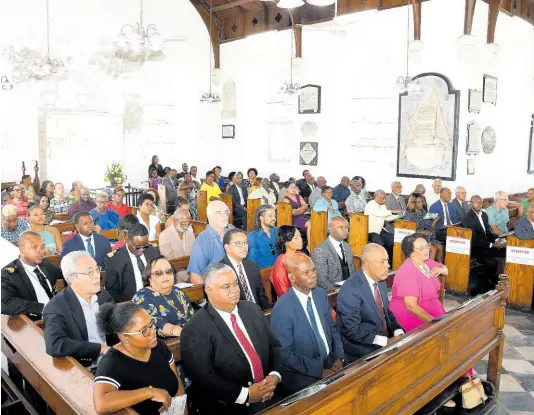  ?? CONTRIBUTE­D PHOTOS ?? Well-wishers of the Shipping Associatio­n of Jamaica attended a service of thanksgivi­ng at the St Peter’s Anglican Church in Port Royal on Sunday.