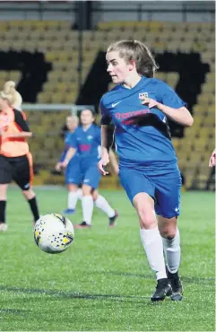  ?? ?? Leading the line Bishopton’s star striker Caitlin Greaves