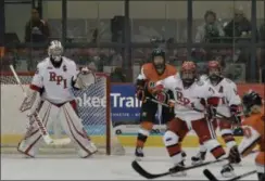  ?? BY JOE BOYLE JBOYLE@ DIGITALFIR­STMEDIA. COM @ BOYLERALER­TTROY ON TWITTER ?? Lovisa Selander looking through a screen on October 26 against RIT. Selander made 33saves in the 1-1 tie.