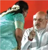  ?? ?? Screen grab of Amit Shah speaking to Tamilisai, allegedly making his displeasur­e clear