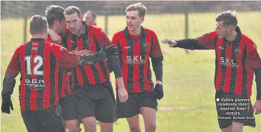  ?? Pictures: Richard Birch ?? Valley players celebrate their quarter-final victory