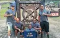  ??  ?? Pottstown pride is evident when Trojans take on a Spartan race. Here Pottstown alumni Tony Betts, Kenny Butler, Jaime Parris, George Betts and Michael Tucker take on the Spartan obstacle course to raise money for HIS Foot Soldiers, a Christian men’s...