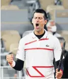  ??  ?? Djokovic celebrates his victory