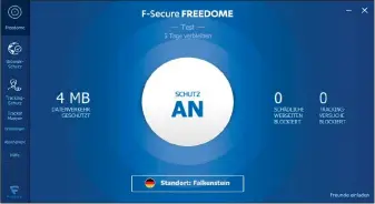  ??  ?? Das Tool vom finnischen Anbieter F-secure landet auf dem dritten Platz. Es empfiehlt sich aber nicht für Torrent-nutzer. Anfang 2020 gab es das Tool zu einem sehr guten Preis für ein Jahresabo.