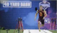  ?? DARRON CUMMINGS — THE ASSOCIATED PRESS ?? Northeast Ohio native Andy Isabella posted a time of 4.31 seconds in the 40-yard dash at the NFL Scouting Combine.