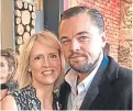  ??  ?? Holywood star Leonardo DiCaprio with Elise Lovell at the Home Restaurant in Edinburgh.