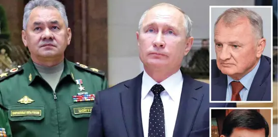 ?? ?? Rumours: Vladimir Putin with defence chief Sergei Shoigu, who was not seen for over 12 days