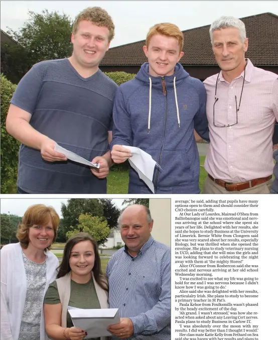  ??  ?? Kennedy College student Vanessa Connick with teacher Mary Whelan and deputy principal Dominic Hearne