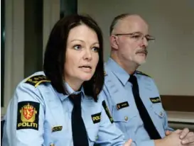  ??  ?? KJENT: Politiinsp­ektørene May-Britt Erstad og Tore Salvesen opplyste at alle de siktede er kjent for politiet.