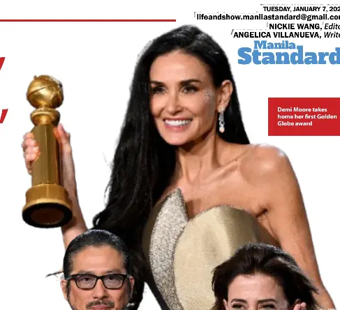  ?? Demi Moore takes home her first Golden Globe award ??