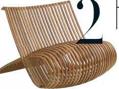  ??  ?? 2 “Wood Chair”, Cappellini, 1988 Cette assise aux lignes aérodynami­ques, dont la version originale est exposée au MoMA, est sculptée grâce à une technique innovante permettant de cintrer puis d’entremêler des lamelles de hêtre massif.